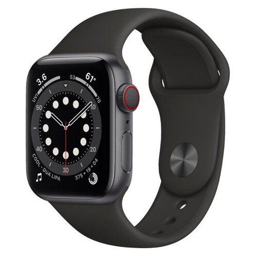 Смарт-годинник Apple Watch 40mm Space Gray / Aluminum Case Black Sport Band GPS LTE (M06P3/M02Q3) фото №1