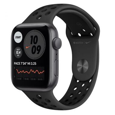 Смарт-годинник Apple Watch SE 44mm Space Gray / Aluminum Case UA Anthracite / Black Nike Sport Band (MYYK2) фото №1