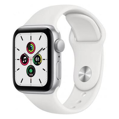 Смарт-годинник Apple Watch SE GPS, 44mm Silver Aluminium Case with White Sport Ba (MYDQ2UL/A) фото №1