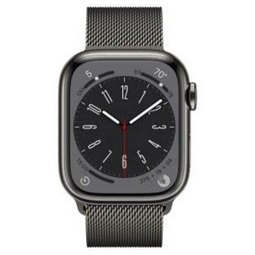 Смарт-годинник Apple Watch Series 8 GPS + Cellular 41mm Graphite Stainless Steel Case with Graphite Milanese Loop (MNJL3/MNJM3) фото №2