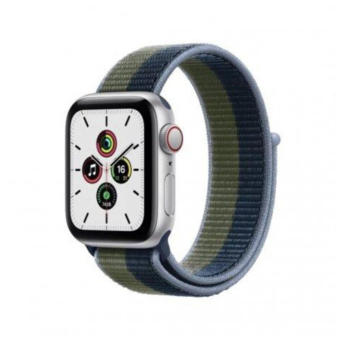Смарт-годинник Apple Watch SE GPS Cellular 40mm Silver Aluminium Case with Abyss Blue/Moss Green Sport Loop (MKQM3) фото №1