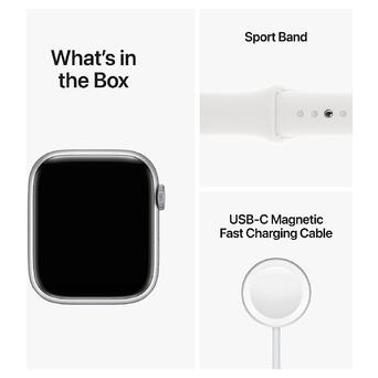 Смарт-годинник Apple Watch Series 8 GPS 45mm Silver Aluminum Case with White Sport Band - M/L (MP6N3, MP6Q3) фото №5