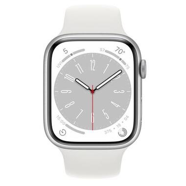 Смарт-часи Apple Watch Series 8 GPS 41mm Silver Aluminum Case with White S. Band M/L (MP6M3) фото №3