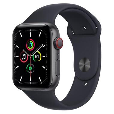 Смарт-годинник Apple Watch SE GPS   Cellular 44mm Space Gray Aluminum Case with Midnight Sport Band (MKRR3) фото №1