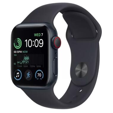 Смарт-годинник Apple Watch SE 2 GPS   Cellular 40mm Midnight Aluminum Case w. Midnight S. Band - M/L (MNTN3) фото №1