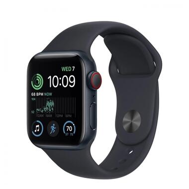 Смарт-годинник Apple Watch SE 2 GPS   Cellular 40mm Midnight Aluminum Case w. Midnight S. Band - S/M (MNTM3) фото №1