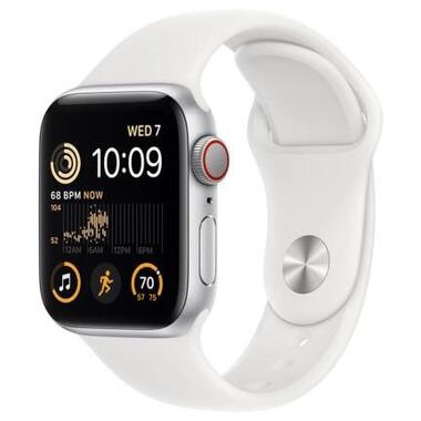 Розумний годинник Apple Watch SE 2 GPS Cellular 40mm Silver Aluminium Case with White Sport Band (MNPP3) фото №1