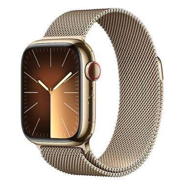 Смарт-годинник Apple Watch Series 9 GPS + Cellular 41mm Gold S. Steel Case w. Gold Milanese Loop (MRJ73) фото №1