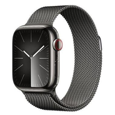 Смарт-годинник Apple Watch Series 9 GPS + Cellular 41mm Graphite S. Steel Case w. Graphite Milanese Loop (MRJA3) фото №1