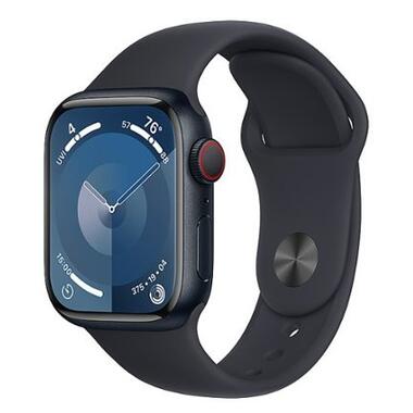 Смарт-годинник Apple Watch Series 9 GPS + Cellular 41mm Midnight Alu. Case w. Midnight Sport Band - S/M (MRHR3) фото №1