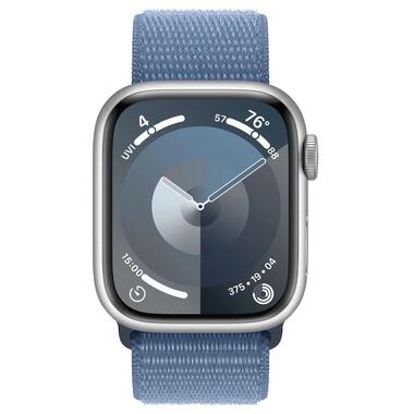 Смарт-годинник Apple Watch Series 9 GPS + Cellular 45mm Silver Aluminum Case with Winter Blue Sport Loop (MRMJ3) фото №2