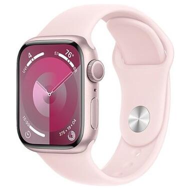 Смарт-часи Apple Watch Series 9 GPS 41mm Pink Aluminum Case w. Light Pink S. Band - S/M (MR933) фото №1