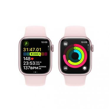 Смарт-часи Apple Watch Series 9 GPS 41mm Pink Aluminum Case w. Light Pink Sport Band - M/L (MR943) фото №5