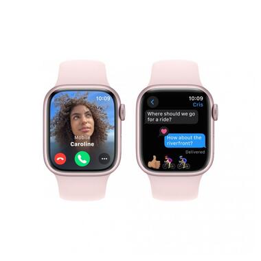 Смарт-часи Apple Watch Series 9 GPS 41mm Pink Aluminum Case w. Light Pink Sport Band - M/L (MR943) фото №7