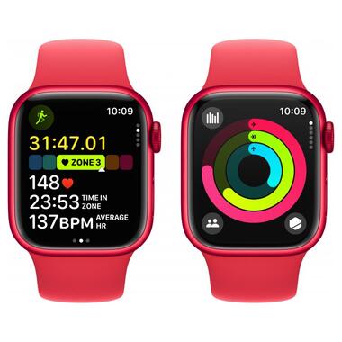 Смарт-часи Apple Watch Series 9 GPS 41mm PRODUCT RED Alu. Case w. PRODUCT RED S. Band - M/L (MRXH3) фото №7
