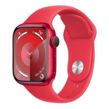 Смарт-часи Apple Watch Series 9 GPS 41mm PRODUCT RED Alu. Case w. PRODUCT RED S. Band - M/L (MRXH3) фото №1