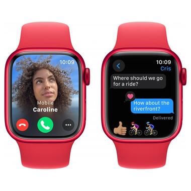 Смарт-часи Apple Watch Series 9 GPS 41mm PRODUCT RED Alu. Case w. PRODUCT RED S. Band - M/L (MRXH3) фото №6
