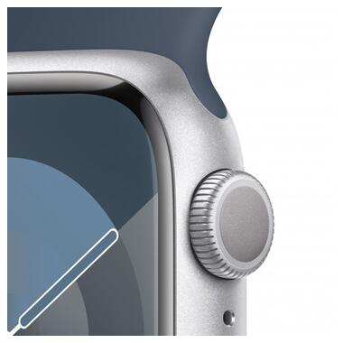 Смарт-часи Apple Watch Series 9 GPS 41mm Silver Alu. Case w. Storm Blue S. Band - M/L (MR913) фото №3