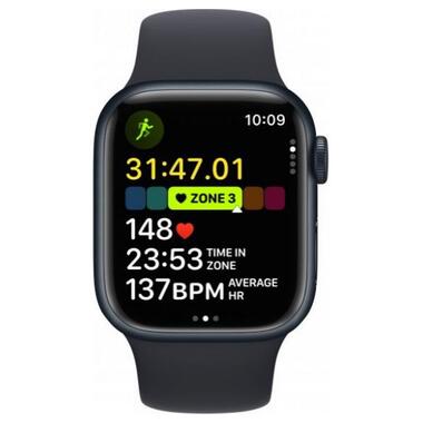 Смарт-годинник Apple Watch Series 9 GPS 45mm Midnight Aluminum Case w. Midnight Sport Band - S/M (MR993) фото №3