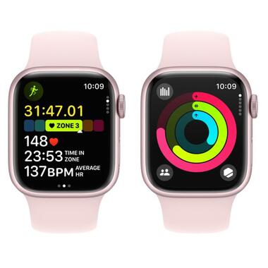 Смарт-часи Apple Watch Series 9 GPS 45mm Pink Aluminum Case w. Light Pink S. Band - S/M (MR9G3) фото №6
