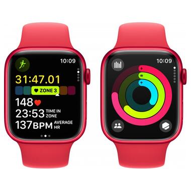 Смарт-часи Apple Watch Series 9 GPS 45mm PRODUCT RED Alu. Case w. PRODUCT RED Sport Band - S/M (MRXJ3) фото №6