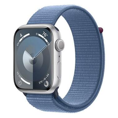 Смарт-годинник Apple Watch Series 9 GPS 45mm Silver Aluminum Case w. Winter Blue S. Loop (MR9F3) фото №1