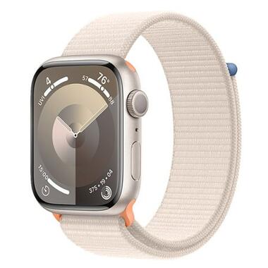 Смарт-годинник Apple Watch Series 9 GPS 45mm Starlight Aluminum Case w. Starlight Sport Loop (MR983) фото №1
