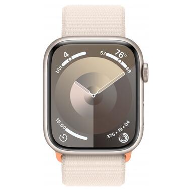 Смарт-годинник Apple Watch Series 9 GPS 45mm Starlight Aluminum Case w. Starlight Sport Loop (MR983) фото №2