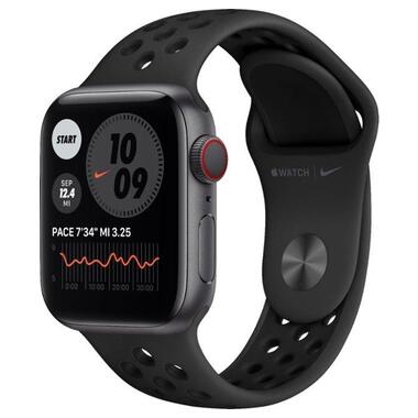 Смарт-годинник  Apple Watch Nike Series 6 GPS + Cellular 40mm Space Gray Alu Case w. Anthracite/Black Sport B. (M06L3) фото №1