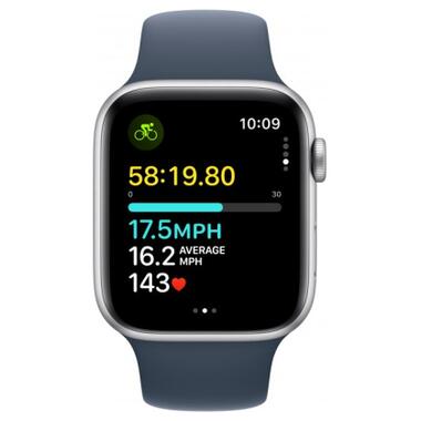 Смарт-годинник Apple Watch SE 2023 GPS 40mm Silver Aluminium Case with Storm Blue Sport Band - S/M (MRE13QP/A) фото №6