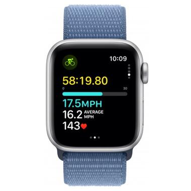 Смарт-годинник Apple Watch SE 2023 GPS 40mm Silver Aluminium Case with Winter Blue Sport Loop (MRE33QP/A) фото №6