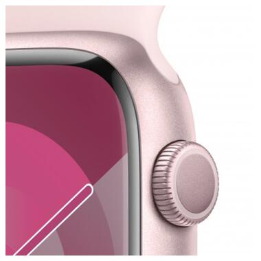 Смарт-годинник Apple Watch Series 9 GPS 41mm Pink Aluminium Case with Light Pink Sport Band - S/M (MR933QP/A) фото №3