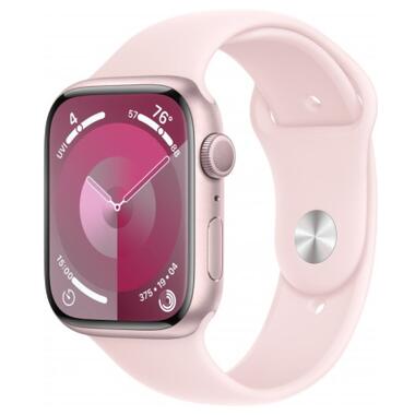 Смарт-годинник Apple Watch Series 9 GPS 41mm Pink Aluminium Case with Light Pink Sport Band - S/M (MR933QP/A) фото №1