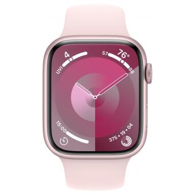 Смарт-годинник Apple Watch Series 9 GPS 41mm Pink Aluminium Case with Light Pink Sport Band - S/M (MR933QP/A) фото №2