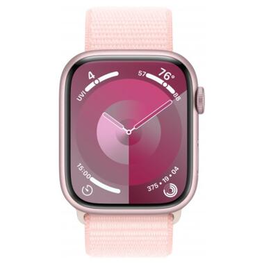 Смарт-годинник Apple Watch Series 9 GPS 41mm Pink Aluminium Case with Light Pink Sport Loop (MR953QP/A) фото №2