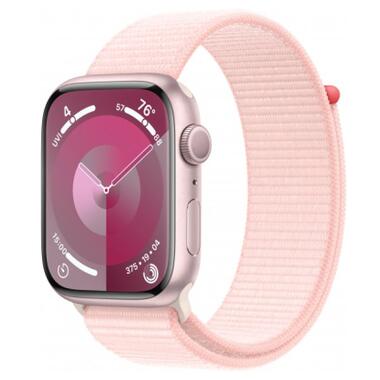 Смарт-годинник Apple Watch Series 9 GPS 41mm Pink Aluminium Case with Light Pink Sport Loop (MR953QP/A) фото №1