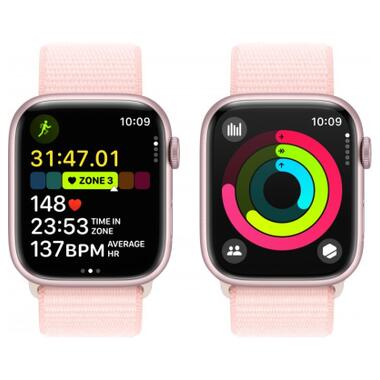 Смарт-годинник Apple Watch Series 9 GPS 41mm Pink Aluminium Case with Light Pink Sport Loop (MR953QP/A) фото №8