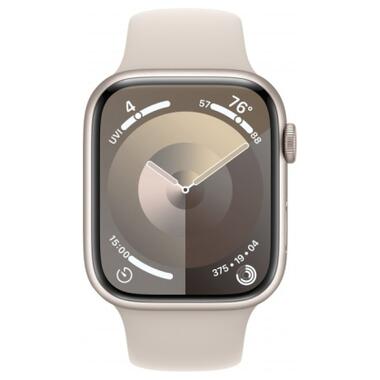 Смарт-годинник Apple Watch Series 9 GPS 41mm Starlight Aluminum Case w. Starlight Sport Band - S/M (MR8T3) фото №2