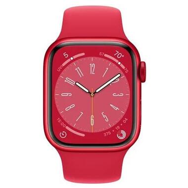 Смарт-годинник Apple Watch Series 8 GPS 41mm Red Aluminium with Red Sport Band (MNP73, MNPF3) фото №2