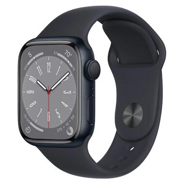 Смарт-годинник Apple Watch Series 8 GPS 41mm Midnight Aluminium with Midnight Sport Band S/M (MNU73) фото №1