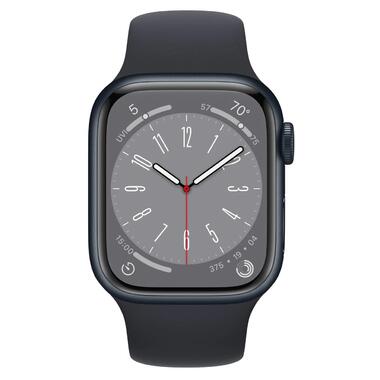 Смарт-годинник Apple Watch Series 8 GPS 41mm Midnight Aluminium with Midnight Sport Band S/M (MNU73) фото №2