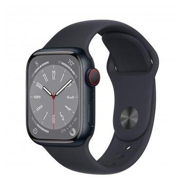 Смарт-годинник Apple Watch Series 8 GPS + Cellular 41mm Midnight Aluminum Case with Midnight Sport Band - M/L (MNUW3) фото №1