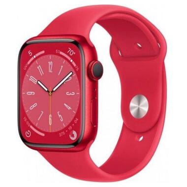 Смарт-годинник Apple Watch S8 GPS + Cellular 45mm PRODUCT RED Aluminum Case with PRODUCT RED Sport Band - S/M (MNVR3) фото №1