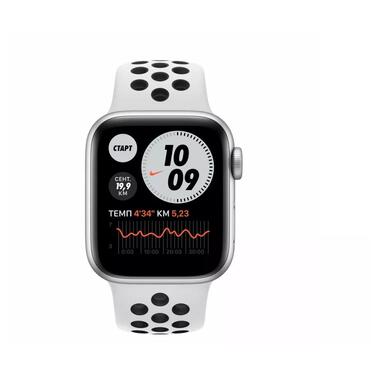 Смарт-годинник Apple Watch Nike SE GPS + Cellular 40mm Silver Aluminum Case with Pure Platinum/Black Nike Sport Band (MKR43) фото №2