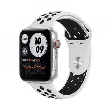 Смарт-годинник Apple Watch Nike SE GPS + Cellular 40mm Silver Aluminum Case with Pure Platinum/Black Nike Sport Band (MKR43) фото №1