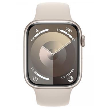 Смарт-годинник Apple Watch Series 9 GPS 45mm Starlight Aluminum Case with Starlight Sport Band - S/M (MR963) фото №2