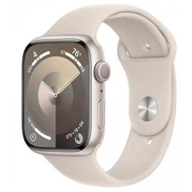 Смарт-годинник Apple Watch Series 9 GPS 45mm Starlight Aluminum Case with Starlight Sport Band - S/M (MR963) фото №1