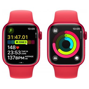 Смарт-годинник Apple Watch Series 9 GPS 41mm (PRODUCT)RED Aluminium Case with (PRODUCT)RED Sport Band - M/L (MRXH3QP/A) фото №8