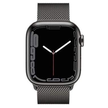 Смарт-годинник Apple Watch Series 7 GPS + Cellular, 45mm Graphite Stainless Steel Case MiL Lp MKL23FD/A / MKJH3 A2478 фото №2