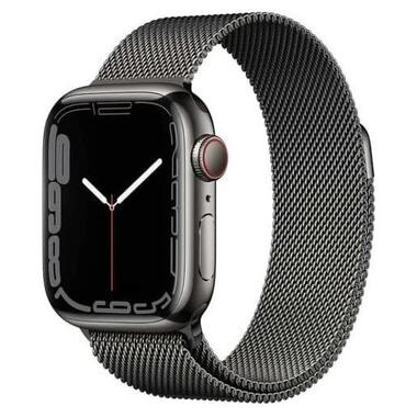 Смарт-годинник Apple Watch Series 7 GPS + Cellular, 45mm Graphite Stainless Steel Case MiL Lp MKL23FD/A / MKJH3 A2478 фото №1